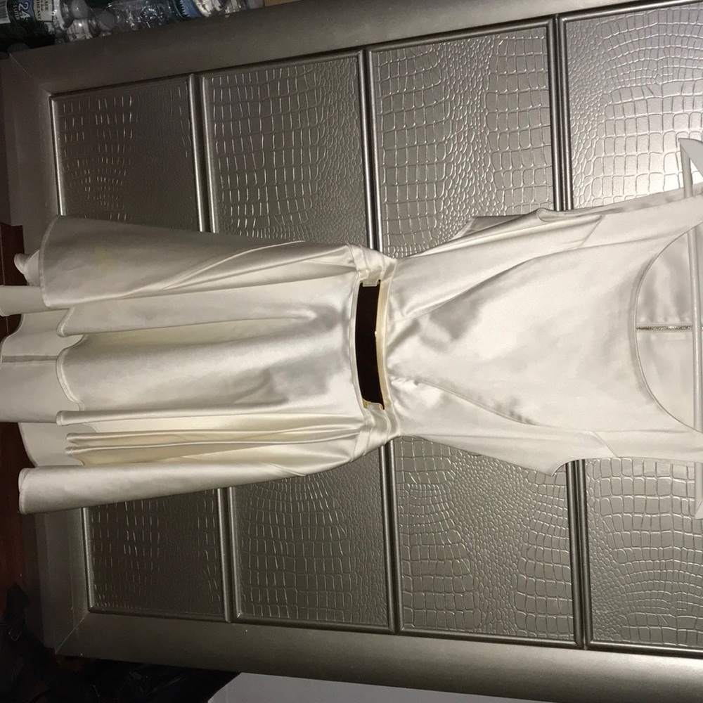 Guess by Marciano white cutout back skater dress